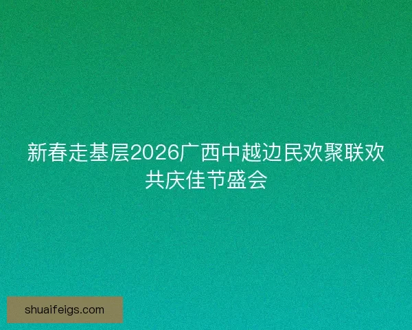 新春走基层2026广西中越边民欢聚联欢共庆佳节盛会 新春走基层2026广西中越边民欢聚联欢共庆佳节盛会